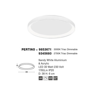 Plafoniera LED dimabila design circular PERTINO D-38cm 222464 universul-luminii.ro
