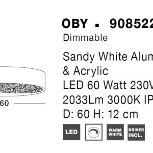 Plafoniera LED dimabila design modern Oby alb 60cm 115544 universul-luminii.ro