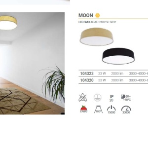Plafoniera LED moderna design slim MOON negru 33W 94754 universul-luminii.ro