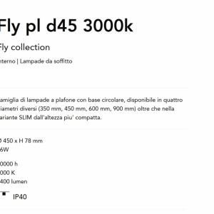 Plafoniera LED moderna Fly pl d45 3000k negru 242504 universul-luminii.ro