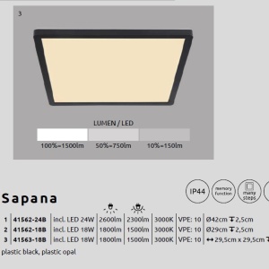 Plafoniera LED pentru baie IP44 SAPANA 203514 universul-luminii.ro