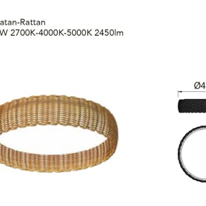Plafoniera LED ratan design natural KILIMANJARO 43,5cm 132324 universul-luminii.ro