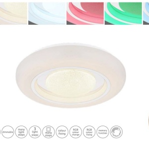 Plafoniera LED RGB cu telecomanda design modern Burro alb 39cm 221604 universul-luminii.ro