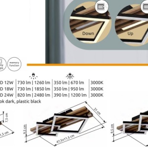 Plafoniera LED riflaj MDF cu efect de lemn OBRIEN 249654 universul-luminii.ro