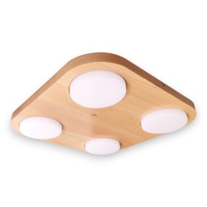 Plafoniera LED rustica fabricata manual din lemn OKIO 4L - Img 1