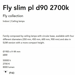 Plafoniera LED XXL moderna Fly slim pl d90 2700k 242334 universul-luminii.ro