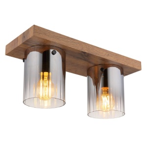 Plafoniera MDF si sticla fumurie UNDERWOOD 615034 universul-luminii.ro