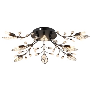 Plafoniera metal negru mat, cristale acrilice JANIS