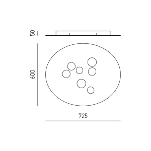 Plafoniera moderna Luna 60x72,5cm, alb sau gri 147414 universul-luminii.ro