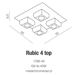 Plafoniera moderna Rubic 4 top 173334 universul-luminii.ro