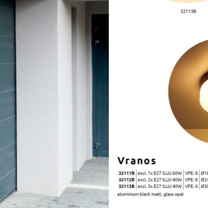 Plafoniera pentru exterior design modern IP44 Vranos negru, opal - Img 5