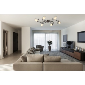 Plafoniera rustica metal ruginiu cu 6 brate VENEZIA 249204 universul-luminii.ro