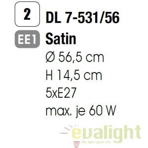 Plafoniera stil clasic diam.56cm Aida DL 7-531/56 satin OR 44964 universul-luminii.ro