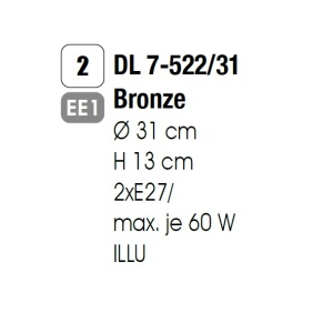 Plafoniera stil clasic diametru 31cm Rocca 94774 universul-luminii.ro