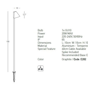 Proiector cu tarus iluminat exterior decorativ IP65 Shira H-100cm 154454 universul-luminii.ro
