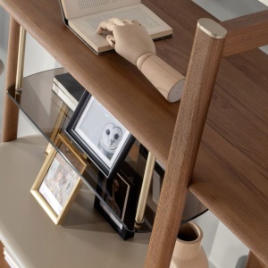 Raft dreapta modern din lemn furniruit Walnut - Img 7