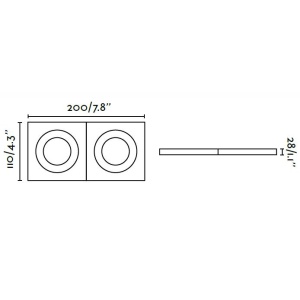 Rama Spot directionabil, incastrabil, alb, dim. 20x11cm ARGON-2, 43403 62754 universul-luminii.ro