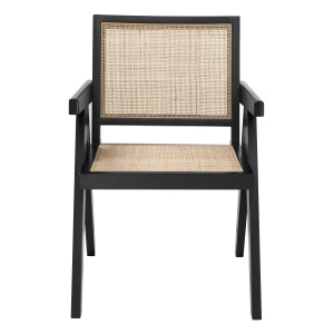 Scaun cu brate design vintage Aristide, negru 114619 HZ - Img 2