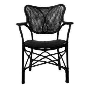 Scaun cu brate din ratan design LUX, Colony negru - Img 3
