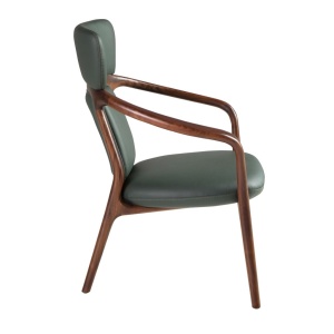 Scaun cu brate LUX design italian, Piele Sintetica Verde Inchis - Img 3
