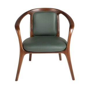 Scaun cu brate LUX design italian, Piele Sintetica Verde Inchis - Img 5