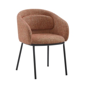 Scaun cu cotiere FLORENZ, material textil rosu ruginiu