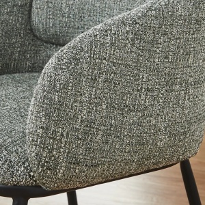 Scaun cu cotiere FLORENZ, material textil verde inchis - Img 2