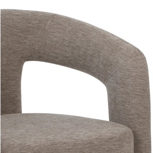Scaun cu design sculptural tesatura chenille greige ARCH - Img 5