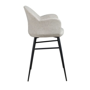Scaun de bar design LUX, Metal, Tesatura, Light grey - Img 3