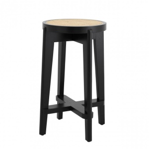 Scaun de bar din lemn finisaj negru design modern Dareau, H-67cm 114382 HZ