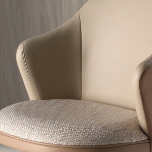 Scaun de bar pivotant cu inaltime reglabila Stool crem/ maro - Img 10