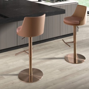 Scaun de bar pivotant cu inaltime reglabila Stool maro - Img 9