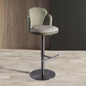 Scaun de bar pivotant cu inaltime reglabila Stool verde inchis