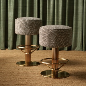 Scaun de bar pivotant design LUX Carleton, camari green - Img 10