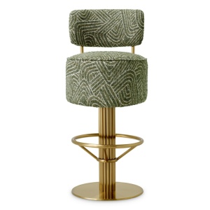 Scaun de bar pivotant design LUX Carleton, camari green - Img 7