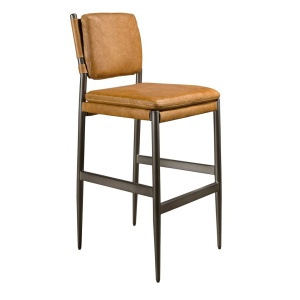 Scaun de bar tapitat cu piele naturala Brown