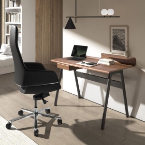 Scaun de birou modern piele sintetica Black - Img 6