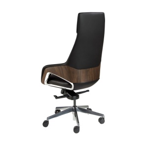 Scaun de birou modern piele sintetica si furnir de nuc Black - Img 5