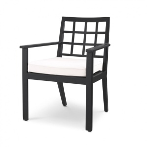 Scaun de interior/ exterior elegant design LUX Cap-Ferrat, negru 115024 HZ