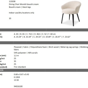Scaun design elegant LUX Moretti, boucle crem 115038 HZ - Img 6