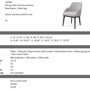 Scaun design LUX Costa, Boucle grey - Img 5