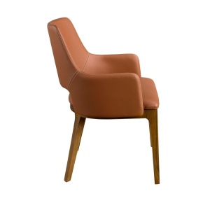 Scaun design LUX, Nuc, Piele sintetica, Brown - Img 5