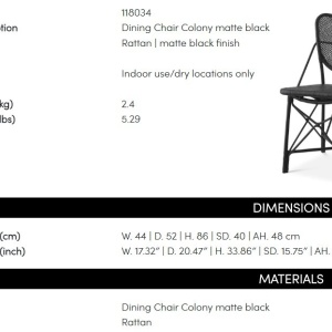 Scaun din ratan design LUX, Colony negru - Img 8