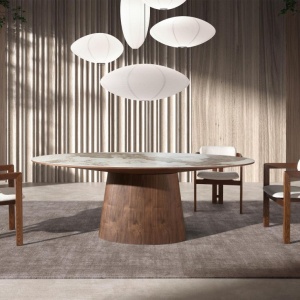 Scaun dining material textil alb-galbui si lemn Off-white - Img 8