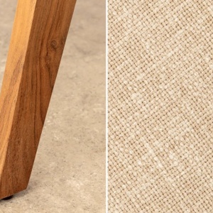 Scaun dining material textil gri deschis si lemn MAMMUT - Img 4