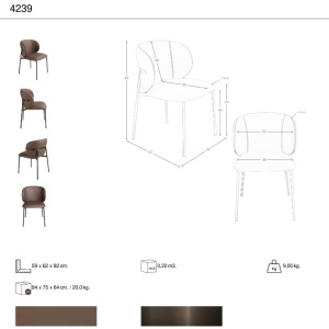 Scaun modern design italian, Piele Sintetica Maro - Img 11