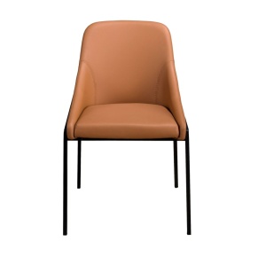 Scaun modern design italian, Piele Sintetica, Orange - Img 3