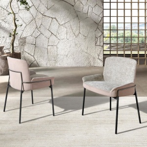 Scaun modern design italian, Tesatura, Catifea, Grey/ Brown - Img 7