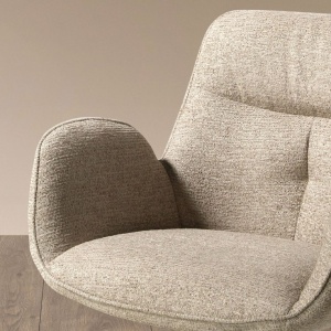 Scaun modern pivotant Beige fabric - Img 9