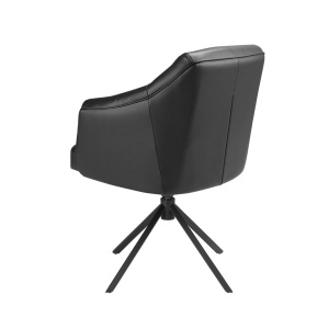 Scaun modern pivotant piele sintetica Black - Img 7